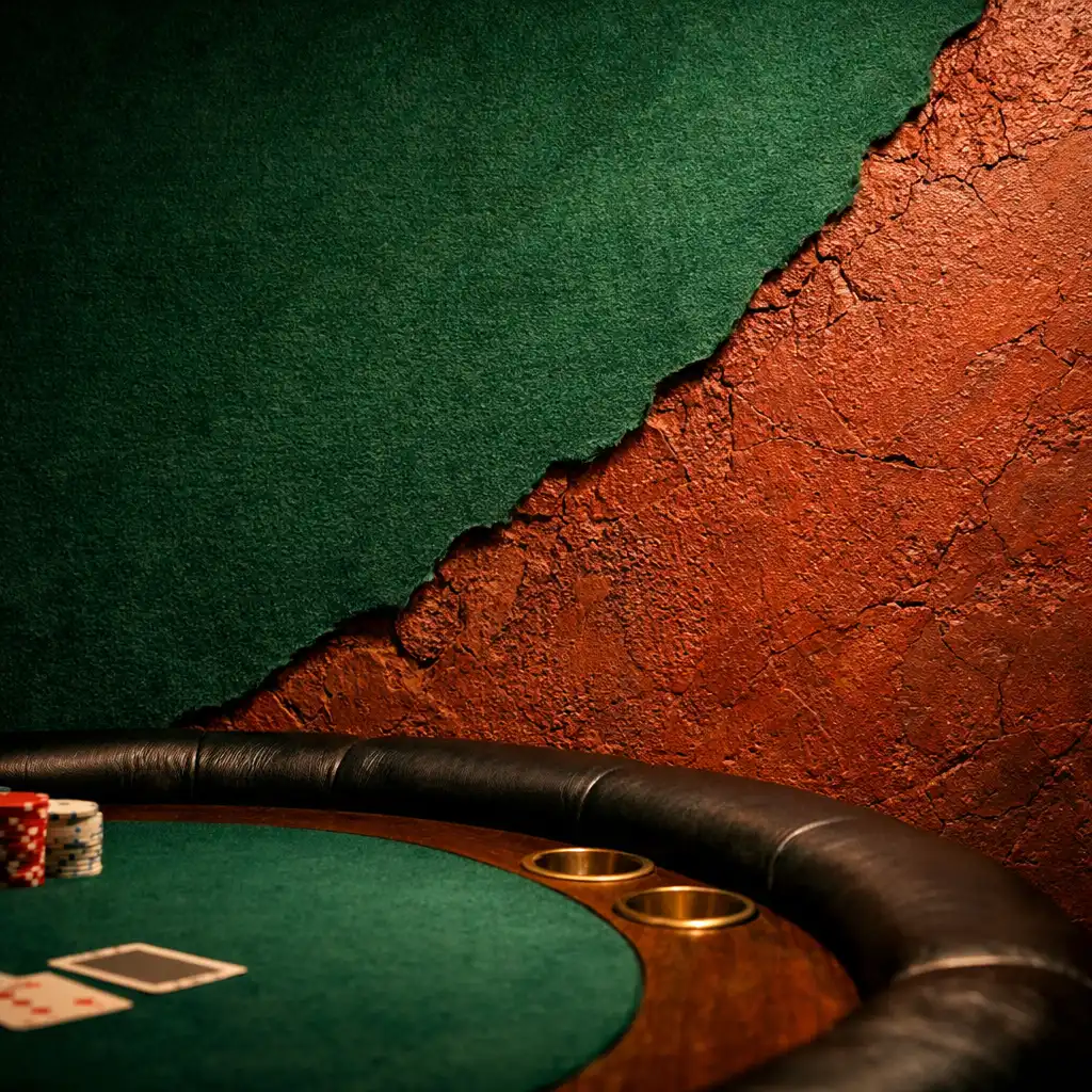 Detail of the Red Earth and Green Felt design inside the Poker Room